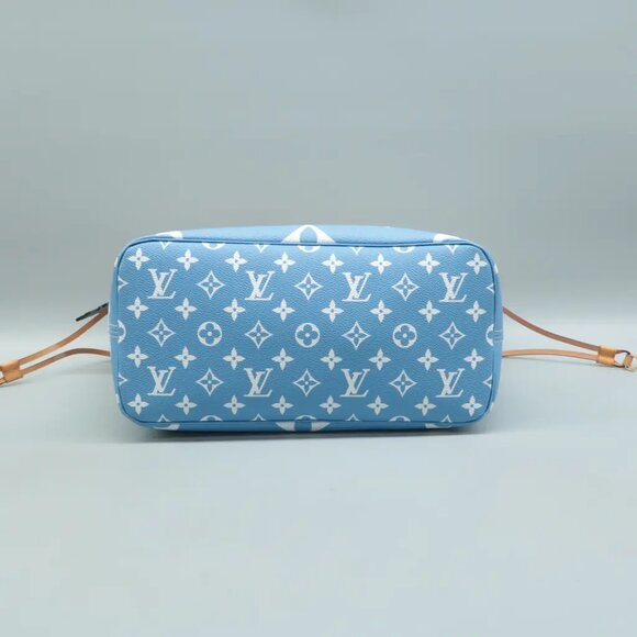 Louis Vuitton Neverfull MM Blue W/P Monogram By The Pool Canvas Shoulder Bag - Picture 5 of 12
